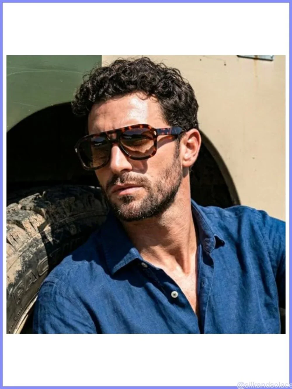 Retro Thick Aviator Sunglasses Square Pilot Full Frame UV Protection
